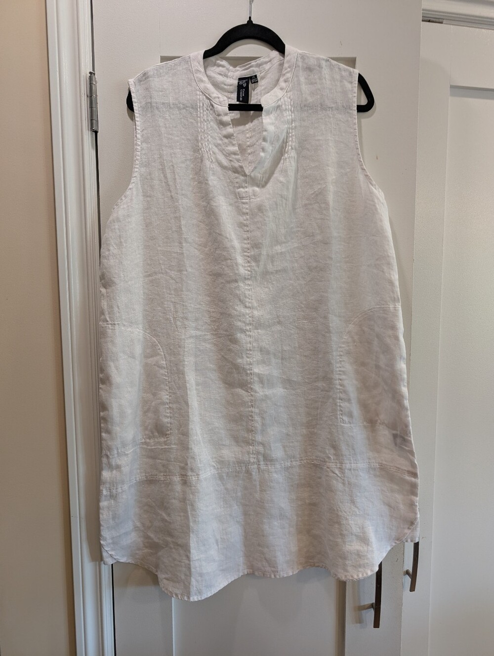 100% Linen White Shift,XL